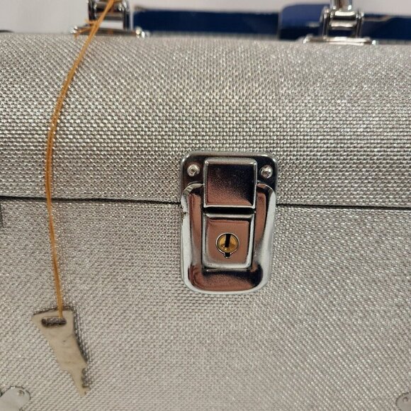 International Silver Co Metallic Vinyl Travel Case Metal Trim Hardshell w/ Box - Picture 2 of 15
